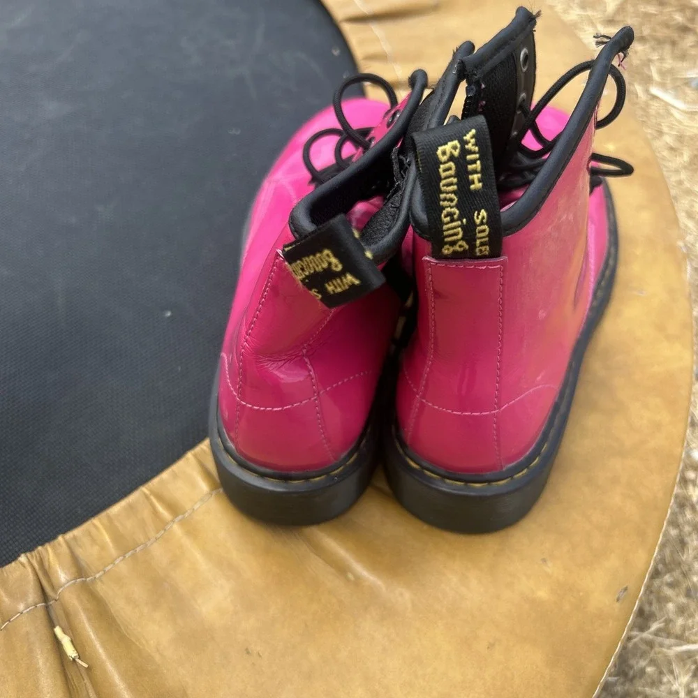 Dr. Martens 1460 J Youth Girls Size 4 Euro 36 Leather Zip Boots Hot Pink Doc